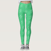 Leggings Gras Vert Femmes Motif synchronisé (Devant)