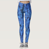 Leggings Grass bleu sur Abstrait bleu (Devant)