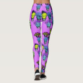 Leggings Grasses de pots de plante violet (Dos)