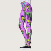 Leggings Grasses de pots de plante violet (Gauche)