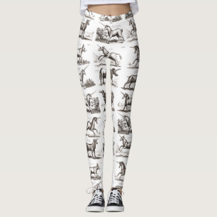 Leggings Gravure de licorne antique spécimen de zoologie vi
