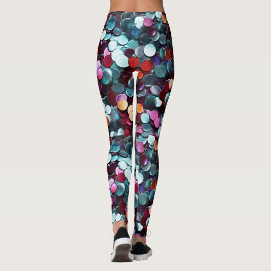 Leggings Gravure de paillettes multicolores (Dos)
