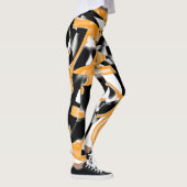 Leggings Gravures ou bandes orange et noir détruites (Droite)