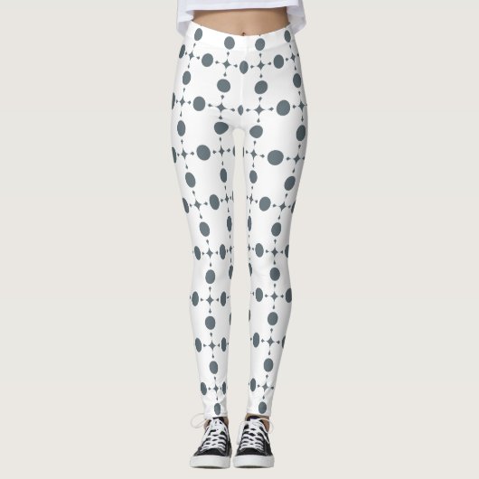 Leggings Gray Polka Dots, Polka Dot Pattern, Dots (Devant)