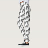 Leggings Gray wolf with pipe cartoon (Gauche)