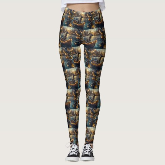 Leggings Great Dane Christmas Festive Voyage (Devant)