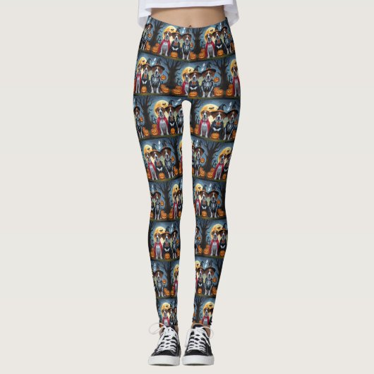 Leggings Great Dane Dogs Citrouille Halloween Funny (Devant)