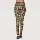 Leggings Grec Meander Carré Motif principal Brown (Dos)
