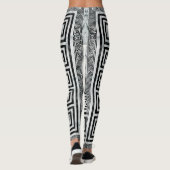 Leggings Greek Meander - Greek Key Black and White Marble (Dos)