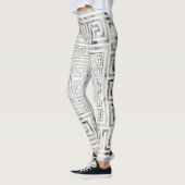Leggings Greek Meander - Greek Key White Marble textures (Gauche)