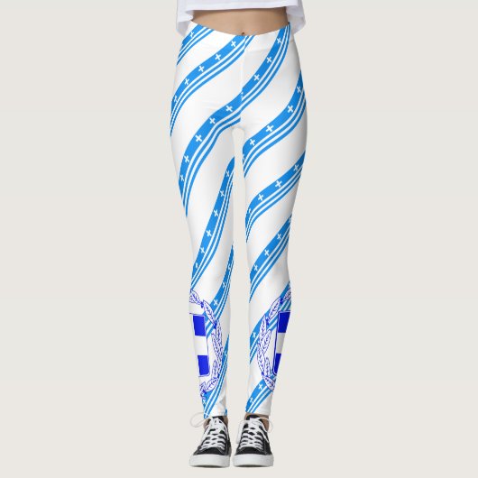 Leggings Greek stripes flag (Devant)