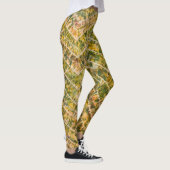 Leggings Green and Gold Tie Dye Chevron Pattern (Droite)