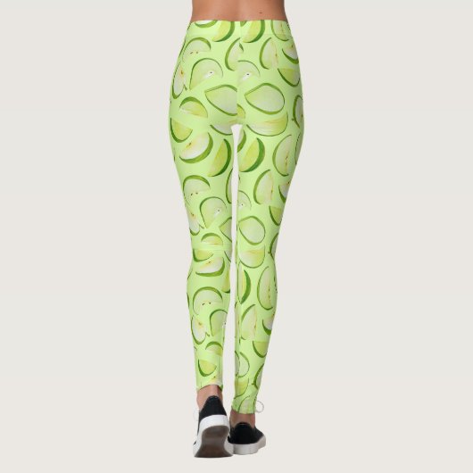 Leggings Green Apple Slice Pattern (Dos)