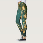 Leggings Green Baubles Gold Décoration de Noël (Gauche)