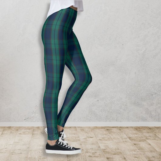 Leggings Green Blue Black Watch Plaid Scottish Tartan