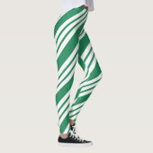 Leggings Green Christmas fêtes Sucre de canne de vacances L (Droite)