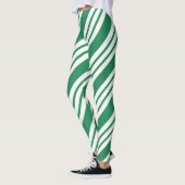 Leggings Green Christmas fêtes Sucre de canne de vacances L (Gauche)