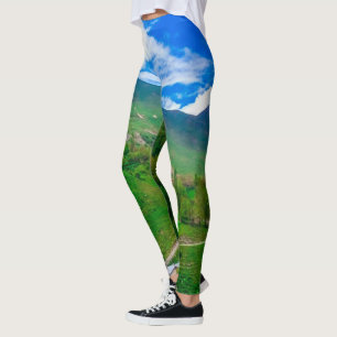 Leggings Green Field Caucuses Montagnes Nature Georgia