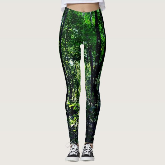 Leggings Green Forest Photographic Nature (Devant)