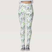 Leggings Green Golf Icons Motif (Devant)