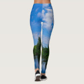 Leggings Green Grass Birch Trees Nature Sky Lake Paysage (Dos)