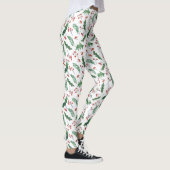 Leggings Green Holly Red Berries Motif de vacances (Droite)