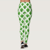 Leggings Green Lucky Clover Motif St Patrick's Day (Dos)