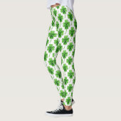 Leggings Green Lucky Clover Motif St Patrick's Day (Gauche)