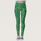 Leggings Green Modern Abstract Sports Pattern (Devant)