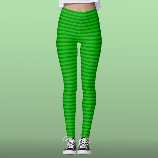 Leggings Green on Green Stripes — Saint Patrick's Day