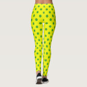 Leggings Green On Yellow Polka Dots Pattern Design  (Dos)