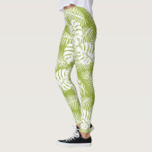 Leggings Green Palm Feuille Rainforest Motif (Gauche)