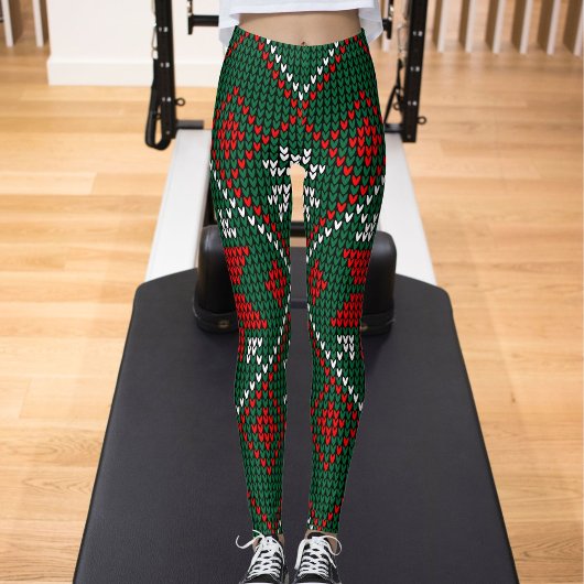 Leggings Green Red Pattern Ultra Soft Womens Christmas Gift