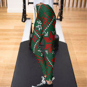 Leggings Green Red Pattern Ultra Soft Womens Christmas Gift