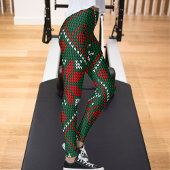 Leggings Green Red Pattern Ultra Soft Womens Christmas Gift