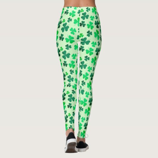 Leggings Green Shamrock Leaf Irlande Irish St Patrick's Day (Dos)