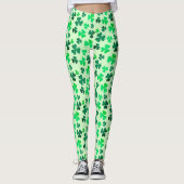 Leggings Green Shamrock Leaf Irlande Irish St Patrick's Day (Devant)