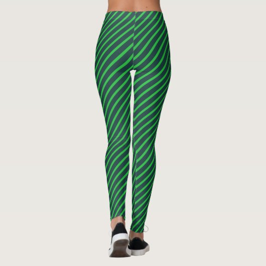 Leggings Green Stipes Motif St Patrick's Day (Dos)