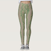 Leggings green tones geometric pattern with triangles (Devant)