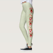 Leggings Green with Christmas Cocoa and Candy Canes (Gauche)