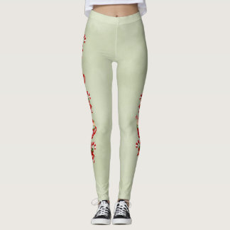 Leggings Green with Christmas Cocoa and Candy Canes
