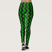 Leggings Green Zigzag Design You Choose Background Colour (Dos)