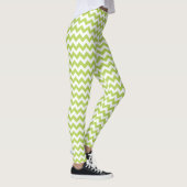 Leggings Green Zigzag, Green Chevron, Motif géométrique (Droite)