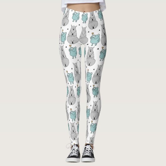 Leggings Grenouilles Et Llamas Motif (Devant)