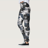 Leggings Grey Blue Light Crimson Cat Paw Camouflage Pattern (Gauche)