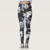 Leggings Grey Blue Light Crimson Cat Paw Camouflage Pattern (Devant)