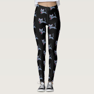 Leggings Grey Kitty Courir avec un coeur