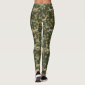 Leggings Grey Orange Olive Brown Cat Camouflage Pattern (Dos)