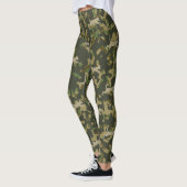 Leggings Grey Orange Olive Brown Cat Camouflage Pattern (Gauche)