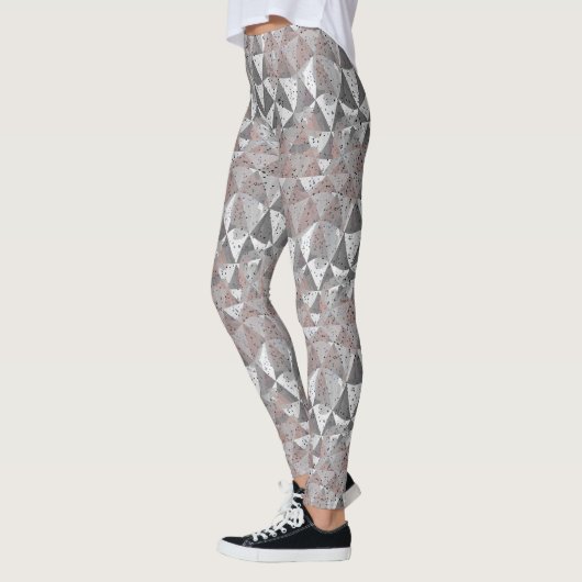 Leggings grey tones geometric pattern with triangles (Gauche)